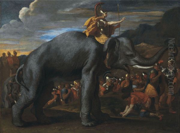 Hannibal crossing the Alps on elephants - view 1