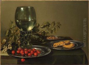 Still Life with a Roemer Cherries and Biscuits