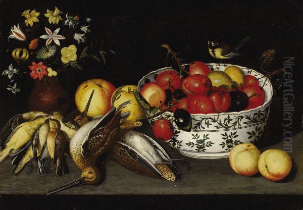Still lifes with flowers, birds, and fruit - view 1