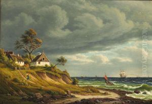 View of the fishing village Sletten. Brisk gale
