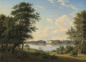 Soro Academy seen from the otuer side of Soro Lake in Senmark by F.C. Kiaerskou