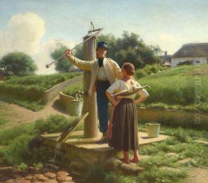 Conversation at the water post.