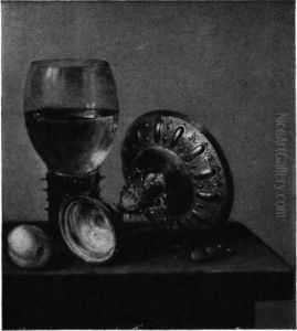 Still life with Roemer en overturned tazza Still life with Roemer en overturned tazza