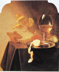 Still life with roemer and lemon by Gerard Van Berleborch