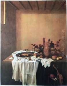 Still life of a laid table in an interior Still life of a laid table in an interior