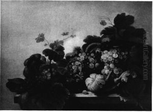 Still life with grapes on a table Still life with grapes on a table