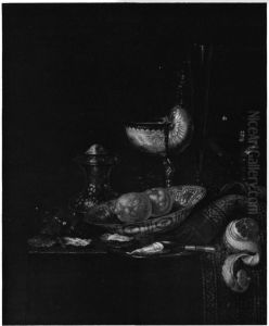 Still life with a nautilus cup and salt cellar