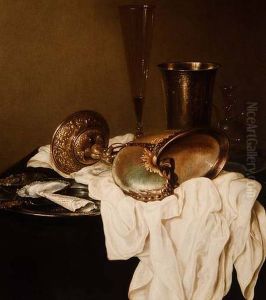 Still life with nautilus cup by Gerret Willemsz Heda