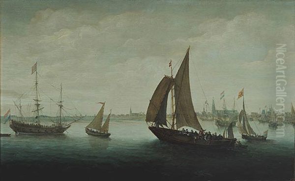 Two Ferries leaving Hoorn Harbour - view 1