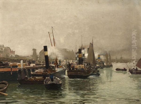 Blick auf einen hollandischen Hafen - view 1