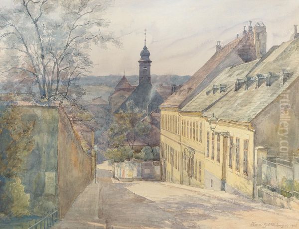 A view of Diesterweggasse and St. Rochus chapel in Penzing - view 1