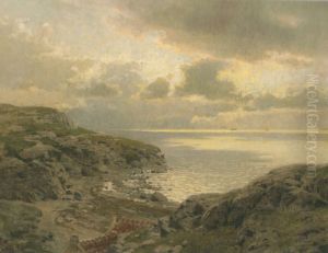 Solgangsbris by Hans Gude