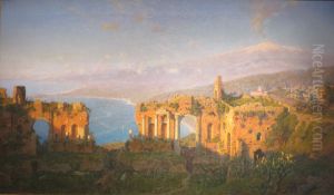Ruins of the Roman Theater at Taormina, Sicily by William Stanley Haseltine