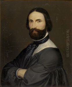 Self-portrait of the artist in his studio attire