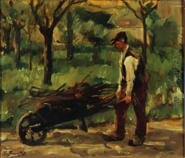 Man met kruiwagen - view 1