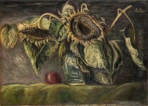 Bloemstilleven met zonnebloemen by Elie Smalhout