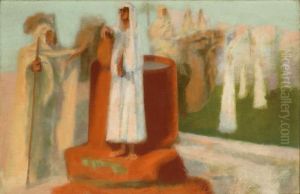Rebekka bij de waterput by Joseph Jacob Isaacson