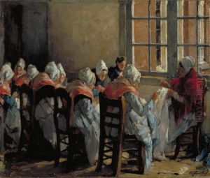 Interieur in oudelieden-inrichting by Eduard Frankfort