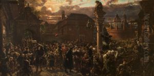 Wyjscie zakow z Krakowa w roku 1549 by Jan Matejko