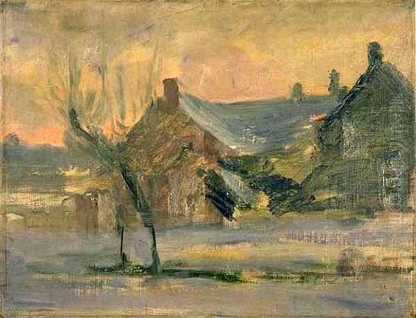 Suburbs of Paris (snowscape) - view 1