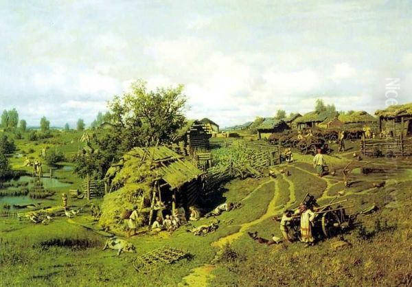 Noon in the village (Village of Zhelny, Kaluga province) - view 1
