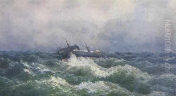 The steamer "Moscow" in a storm - view 1