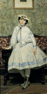 Portrat von Alaide Banti im weissen Kleid by Giovanni Boldini