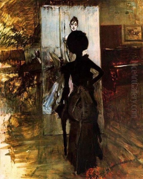 Woman in Black who Watches the Pastel of Signora Emiliana Concha de Ossa - view 1