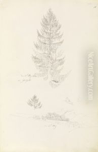 Grantre; landskap by Caspar David Friedrich