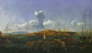 Ilha das Cobras ('island of the snakes') and the works at the 'Cais do Mineiros' quay by Felix Taunay, Baron of Taunay
