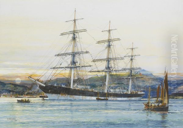 The square-rigged Australian clipper ,,Old Kensington" lying on her mooring - view 1