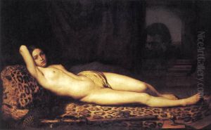 Nude Girl on a Panther Skin by Felix Trutat