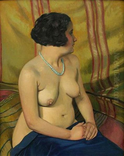 Femme au collier bleu - view 1