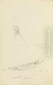 Kascher und Kahne an der Elbe by Caspar David Friedrich