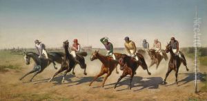 Race day in the Freudenau by Carl Rudolf Huber