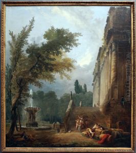Fontain und Collonades in a Park