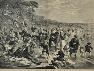 Christmas Day At Brighton Beach by Oswald Rose Campbell