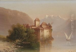 Blick auf Schloss Chillon by Hubert Sattler