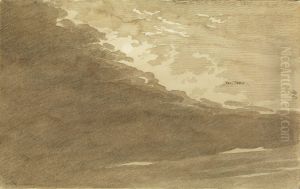 Wolkenstudie mit Mondschein by Caspar David Friedrich