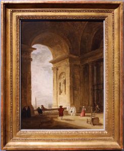 Loggiato che guarda a piazza san Pietro, Roma by Hubert Robert