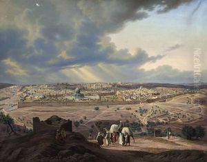 Jerusalem, vom Olberg aus by Hubert Sattler
