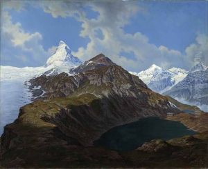 Das 13.797 Fuss hohe Matterhorn oder Mont Cervin vom schwarzen See in einer Hohe von 8000 Fuss aus aufgenommen by Hubert Sattler