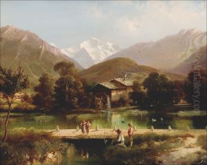Wassermuhle mit Bergblick by Hubert Sattler