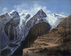 Die Kunststrasse uber das Stilfserjoch mit dem Ortler by Hubert Sattler