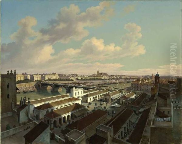 Sevilla, die Hauptstadt Andalusiens, vom Thurme eines Hauses in der Vorstadt Triana aufgenommen - view 1