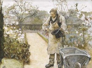 The old gardener by Hubert von Herkomer