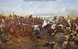 The Charge of the 21st Lancers at Omdurman by Richard Caton Woodville Jr.