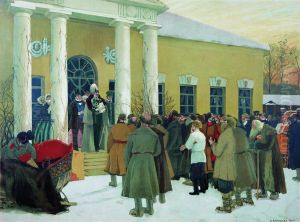 Reading of the Manifest (Liberation of peasants) by Boris Kustodiev