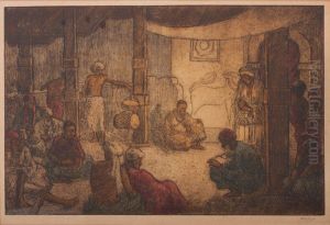 Reading Scripture, Ceylon by Charles William Bartlett