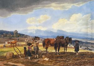 Rest while plowing by Wilhelm von Kobell (1766-1853)